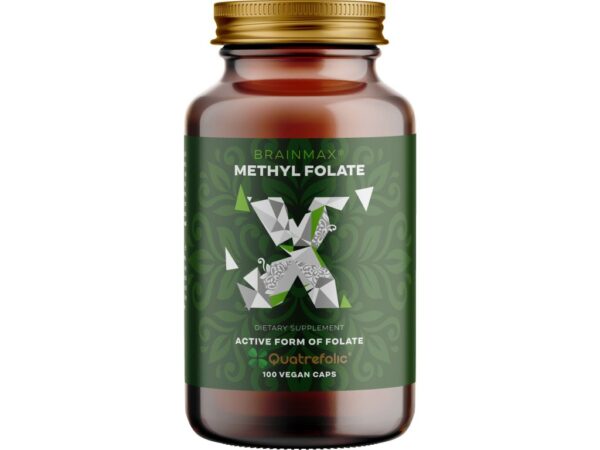 BrainMax Methyl Folate, Kyselina listová v aktívnej forme, 400 mcg, 100 rastlinných kapsúl