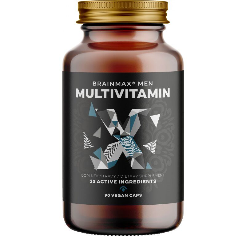 BrainMax Men Multivitamin, multivitamín pre mužov, 90 rastlinných kapsúl