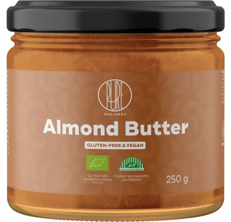 BrainMax Pure Almond butter, 100% Mandľový krém, 250 g