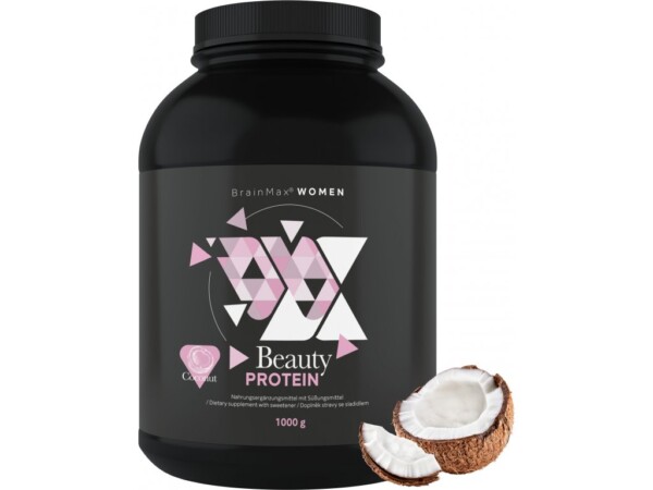 BrainMax Women Beauty Protein, protein pre ženy s kolagénom, keratínom a vitamínmi, 1000 g