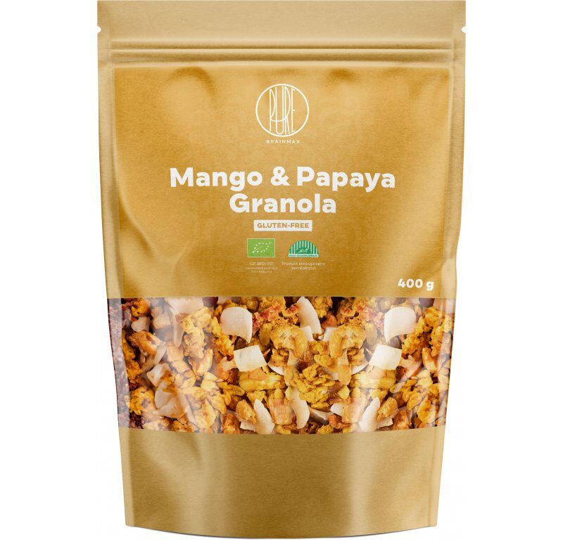 BrainMax Mango & Papaya Granola BIO, 400 g