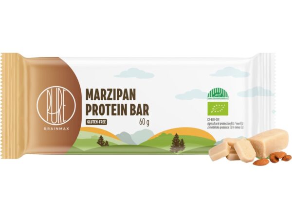 BrainMax Pure Protein Bar, Proteinová tyčinka, Marcipán, BIO, 60 g