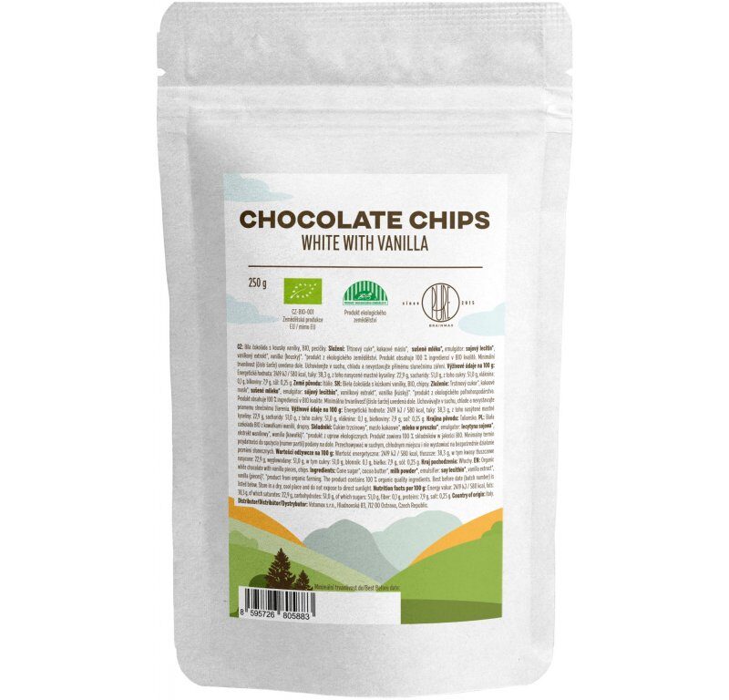 BrainMax White Chocolate Chips with Vanilla, 250 g